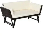 Outsunny - Rattan Sofa - 129L x 63B x 67H cm - braun