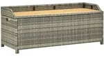 vidaXL Gartenbank mit Stauraum 120 cm Poly Rattan Grau