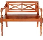 vidaXL Batavia-Sitzbank 98 cm Mahagoni Massivholz Dunkelbraun