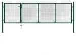 vidaXL Gartentor Stahl : Farbe - Gr&uuml;n, Gr&ouml;&szlig;e - 350 x 100 cm
