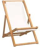 vidaXL Liegestuhl Teak 56&times;105&times;96 cm Creme