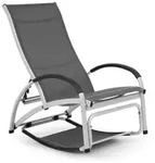 Blumfeldt Beverly Wood Sonnenliege Schaukelstuhl Aluminium grau Dunkelgrau