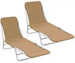 vidaXL Klappliegen 2 Stk. Stahl und Stoff Taupe