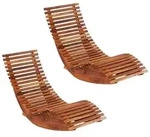 vidaXL Schaukelst&uuml;hle Sonnenliegen 2 Stk. Akazienholz