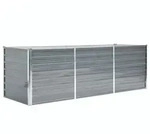 vidaXL Garten-Hochbeet Verzinkter Stahl 240x80x77 cm Grau