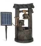 Blumfeldt Speyer Kaskadenbrunnen Gartenbrunnen 4 Stufen Akku 2,8W Solar LED Brauner
