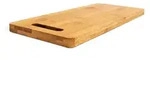 Relaxdays Schneidebrett Bambus, mit Griff, HBT: ca. 1,5 x 35 x 15 cm, K&uuml;chenbretter,