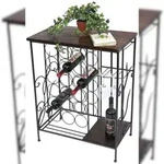 DanDiBo Weinregal mit Holzablage 12977 Flaschenregal mit Glashalter 83 cm Braun