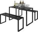 Outsunny - RattanBeistelltisch - 110Lx55Wx70Hcm - Schwarz