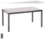 Merxx Tisch 150 x 90 cmgraphitfarbenes Gestell/graue GlasplatteAluminiumgestell