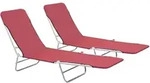 vidaXL Klappliegen 2 Stk. Stahl und Stoff Rot