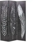 vidaXL Raumteiler klappbar 120 x 170 cm Federn Schwarz-Wei&szlig;