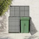 vidaXL M&uuml;lltonnenbox f&uuml;r 2 Tonnen Poly Rattan Anthrazit 148&times;77&times;111 cm