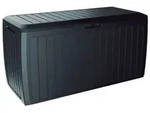 Prosperplast - 290 Liter Gartentruhe Boxe Board aus anthrazitfarbenem Kunststoff,