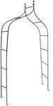 Relaxdays Rankbogen Metall geschwungen 240 cm, royaler Rosenbogen mit Spitze,