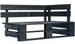 vidaXL Outdoor-Eckbank Paletten Holz Schwarz