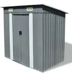 vidaXL Gartenschuppen Grau Metall