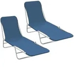 vidaXL Klappliegen 2 Stk. Stahl und Stoff Blau