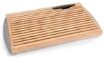 WAS Germany - Brotschneidebrett mit Edelstahlkr&uuml;melschale, 48 x 25,5 x 3,5 cm, Holz