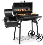 Klarstein Beef Brisket Smoker Grill Holzkohlegrill/Smoker Edelstahl-Grill mobil