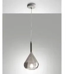 Fabas Luce - Lila LED-H&auml;ngeleuchter aus Metall und ger&auml;uchertem Borosilikatglas
