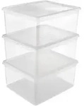 Keeeper - Set mit 3 Aufbewahrungsboxen 18L Transparent, Kollektion Bea