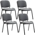 CLP 4er Set Besucherstuhl Ken Stoff grau