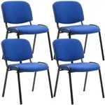 CLP 4er Set Besucherstuhl Ken Stoff blau