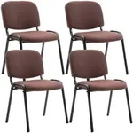 CLP 4er Set Besucherstuhl Ken Stoff braun