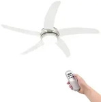 vidaXL Dekorativer Deckenventilator mit Leuchtmittel 128 cm Wei&szlig;