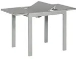 Merxx Semi-Balkonausziehtisch, 80 (120) x 70 cm, Aluminium/Glas, Silber/Grau