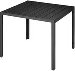 tectake Aluminium Gartentisch Maren h&ouml;henverstellbare F&uuml;&szlig;e 90x90x74,5cm schwarz -