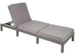 tectake Sonnenliege Rattan Sofia Grau