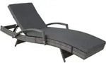 tectake Aluminium Rattan Sonnenliege Oc&eacute;ane Grau