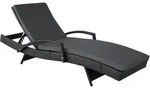tectake Rattan Sonnenliege Oc&eacute;ane Aluminium 5-fach verstellbar Polyrattan wetterfest