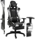 CLP Gaming B&uuml;rostuhl Turbo XL mit Fu&szlig;ablage schwarz/wei&szlig;/Kunstleder...