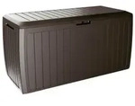 Prosperplast - 290 Liter Gartentruhe Boxe Board aus dunkelockerfarbenem Kunststoff,