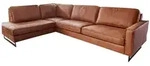 KAWOLA Ecksofa VILNIUS 3-Sitzer mit Recamiere links Kunstleder mit Lederanteil...