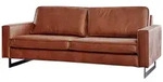 KAWOLA Sofa VILNIUS 3-Sitzer Kunstleder mit Lederanteil cognac