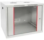 HMF 66409-07 Serverschrank 19 Zoll, 9 HE, 55 x 45 x 46 cm, voll montiert, Lichtgrau