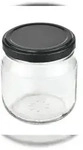 50er Set Rundglas 212 ml nieder To 66 schwarzer Deckel incl. Diamant...