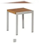 Merxx Balkonausziehtisch, 65 (130) x 65 cm, Aluminium/Akazienholz, Silber
