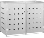 vidaXL M&uuml;lltonnenbox f&uuml;r 2 Tonnen 240 L Edelstahl