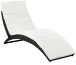 vidaXL Klappbare Sonnenliege mit Auflage Poly Rattan Schwarz