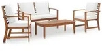 vidaXL 4-tlg. Garten-Lounge-Set mit Auflagen Massivholz Akazie