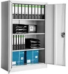tectake Aktenschrank abschlie&szlig;bar, 4 B&ouml;den, h&ouml;henverstellbar, Stahl