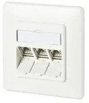 METZ CONNECT C6Amodul 3 Port 180&deg;M UP-Dose, reinwei&szlig; RAL9010