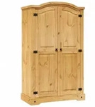vidaXL Kleiderschrank Mexiko-Stil Kiefernholz 2 T&uuml;ren