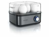 Arendo Eierkocher 8-fach, 500 W, Edelstahl, Härtegrad einstellbar, für 8 Eier, grau