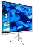 celexon basic line Stativleinwand 200 x 200cm,Leinwand Format 1:1, Heimkino Leinwand,